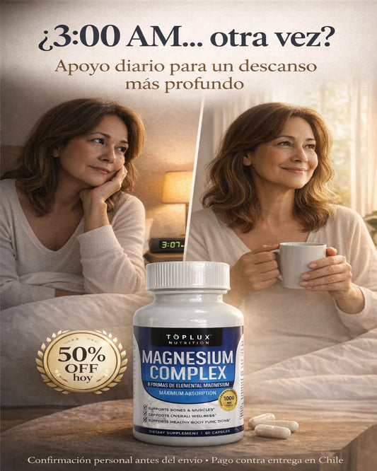 Magnesio Complex 8 en 1 | Duerme Mejor, Reduce el Estrés y Recupera Energía | 1000 mg
